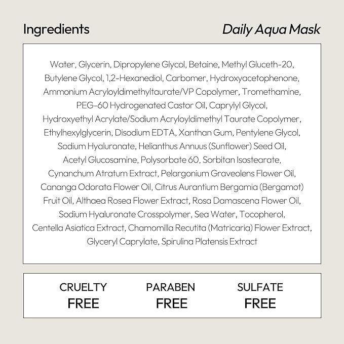 LAPCOS Aqua Sheet Mask, Hydrating Daily Face Mask with Seawater and Plankton Extract to Nourish Skin, Korean Beauty Favorite, 5-Pack