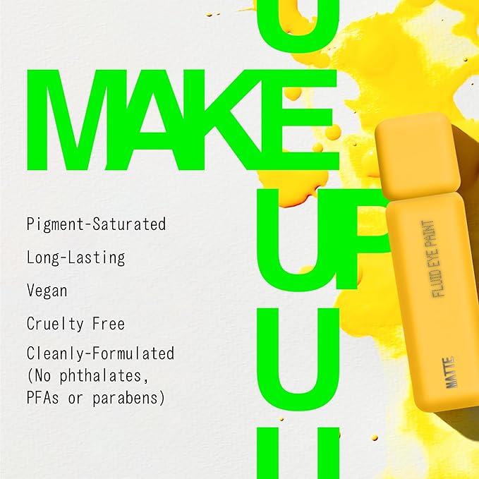 about-face Matte Fluid Eye Paint It's Blitz – High-Pigment Liquid Eyeshadow, Long-Lasting, No-Budge Matte Finish, Vegan & Cruelty-Free (Primary Yellow)