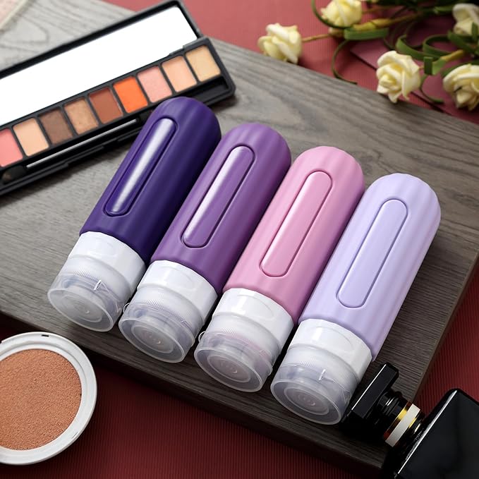 16 Pack Travel Bottles Set for Toiletries, Leakproof Travel Containers for Toiletries TSA Approved Silicone Travel Accessories Squeezable Refillable 3oz for Shampoo Conditioner Lotion