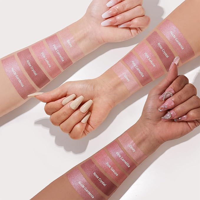 bayfree Multi Cream Blush & Blush Brush Set, Korean Makeup Blush for Cheeks, Multi-Use Face Balm, Lightweight & Hydrating, Blendable Color, Non-Greasy, Soft Bristles for Radiant Finish (Nude Gardenia)