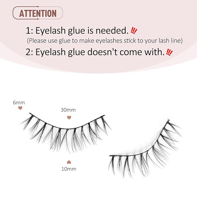 Onlyall Wispy Lashes Natural Flared False Eyelashes Fake Lashes DK69