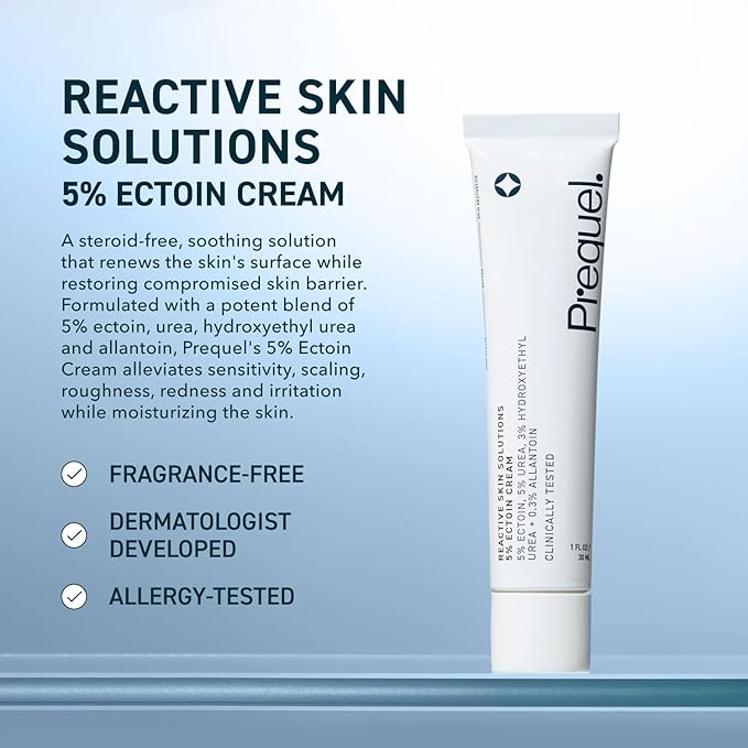 Reactive Skin Solutions - Soothing, Hydrating Face Moisturizer for Sensitive Skin. Barrier Support Cream with 5% Ectoin, Urea, and Allantoin for Extreme Dryness, Calming and Renewal
