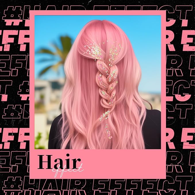 Teenitor Face Glitter, Pink Body Glitter Gel, Holographic Glitter for Face and Body, Hair, Gel Glitter Makeup for Festival Party Cheer Glitter