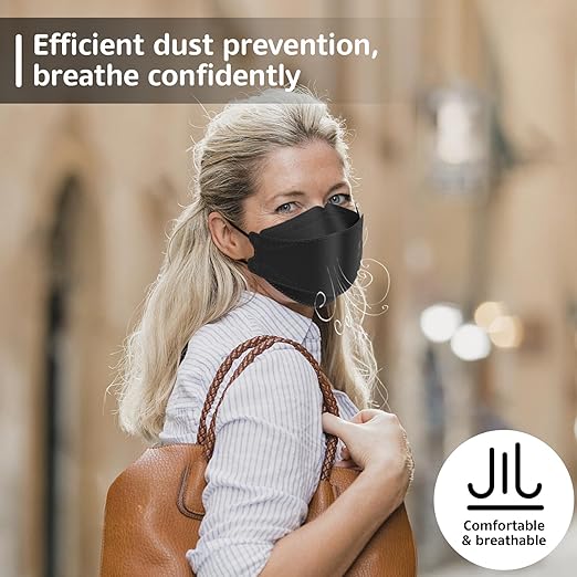 HIWUP KN95 Face Masks 50 Pack, Breathable Comfortable and Disposable KN95 Mask, Black