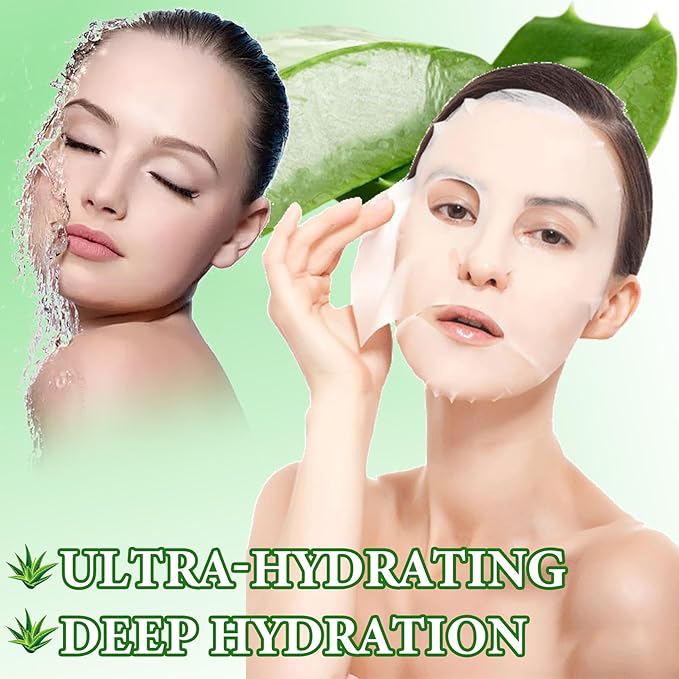 Camellia Soothing Face Mask Hydrating,Moisturizing Long Lasting Facial Sheet Mask for All Skin Types,Soft Camellia Masks for Dry Skin,Pack of 10