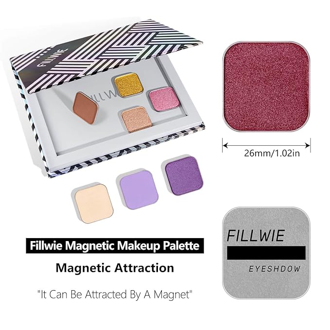 Shimmer Single Eyeshadow Refill – Plum Coloring, High Pigment, Long-lasting, No Fallout – Single Pan with Metal Base, Compatible with Magnetic Palettes – Eyeshadow Pan for DIY Makeup