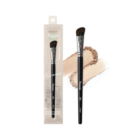 Piccasso 201 Nose Shading Brush – Soft Hair Makeup Brush for Nose Shaper and Face Makeup, Small Angled Brush for Precise Contouring and Blending, Korean Professional Beauty Tool for Daily Use