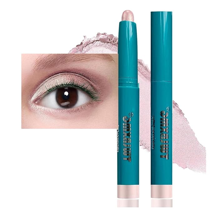 Eyeshadow Stick Eye Brightener Eyeliner Pencil Cream Shimmer Glitter Smooth Shadow Nude Primer Highlighter Natural Waterproof Long Lasting Soft Pink # 01