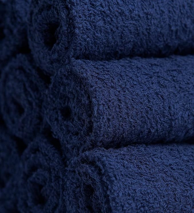 Softolle 100% Cotton Washcloths 60 Pack (12x12 Inches) Soft, Highly Absorbent Washcloth, Face Towels, Wash Cloths for Face, Ring Spun, Bulk Pack (Navy Blue)