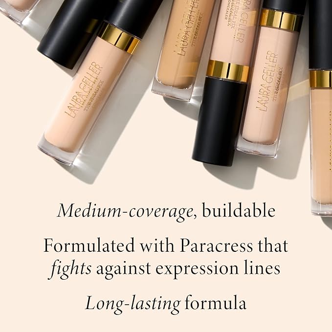 LAURA GELLER NEW YORK The Ideal Fix Concealer - Golden Medium - Buildable Medium to Full Coverage Liquid Concealer - Covers Under Eye Dark Circles & Blemishes - Long-Lasting