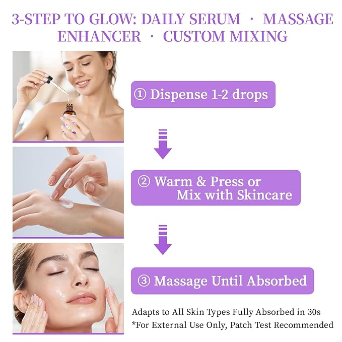 Organic Face Oil with Lavender, Rosehip, Frankincense, Pomegranate & Vitamin E - USDA Certified Cold Pressed 100% Natural Anti-Aging Facial Oil for Moisturizing, Brightening - 1oz / 30ml