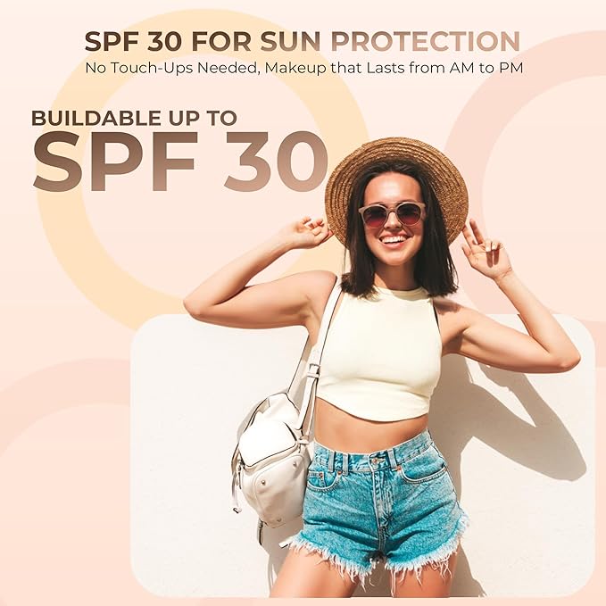 4pc Full Size Kit (Light) Mineral Makeup Matte Translucent Loose Foundation + Kabuki Brush + Concealer + Finishing Setting Powder + Bare Face Full Coverage SPF 30 All Skin Types Waterproof