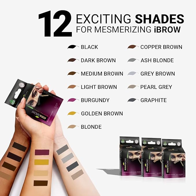 MINA iBrow Henna Hair Color Professional Tint Kit with Brush Combo Pack | Covers Gray Hair-Lasts up to 6 weeks | No Ammonia No Lead | Vegan & Cruelty Free | up to 30 Applications (Blonde)