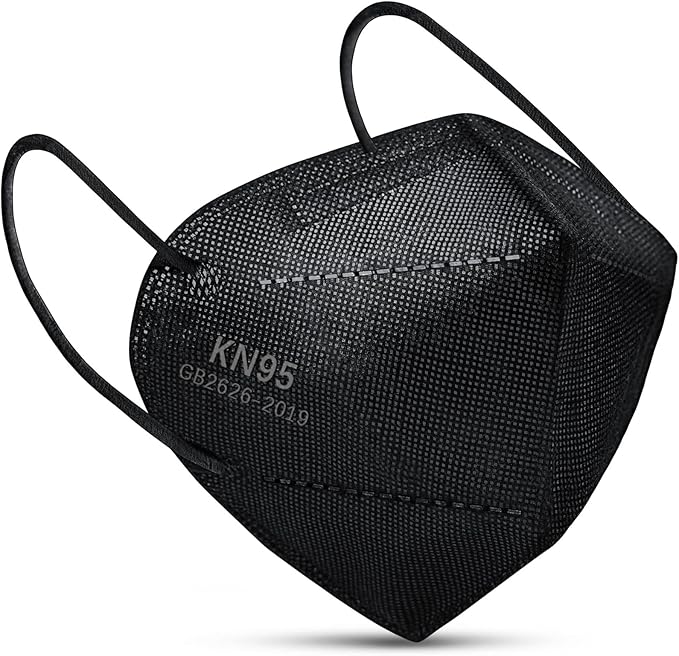 Boncare KN95 Face Masks, Black KN95 Masks 60 Pack, 5-Layer Face Masks