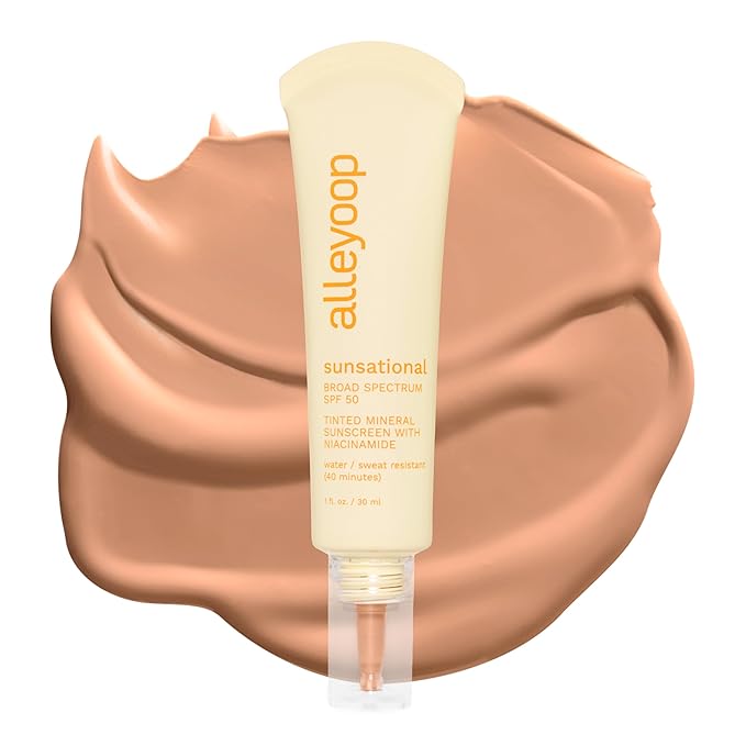 Alleyoop Sunsational Tinted Moisturizer SPF 50 for Face Broad Spectrum – 100% Mineral Face Sunscreen with Jojoba, Hydrating & Soothing Tinted Sunscreen, Vegan & Cruelty-Free (Shine)