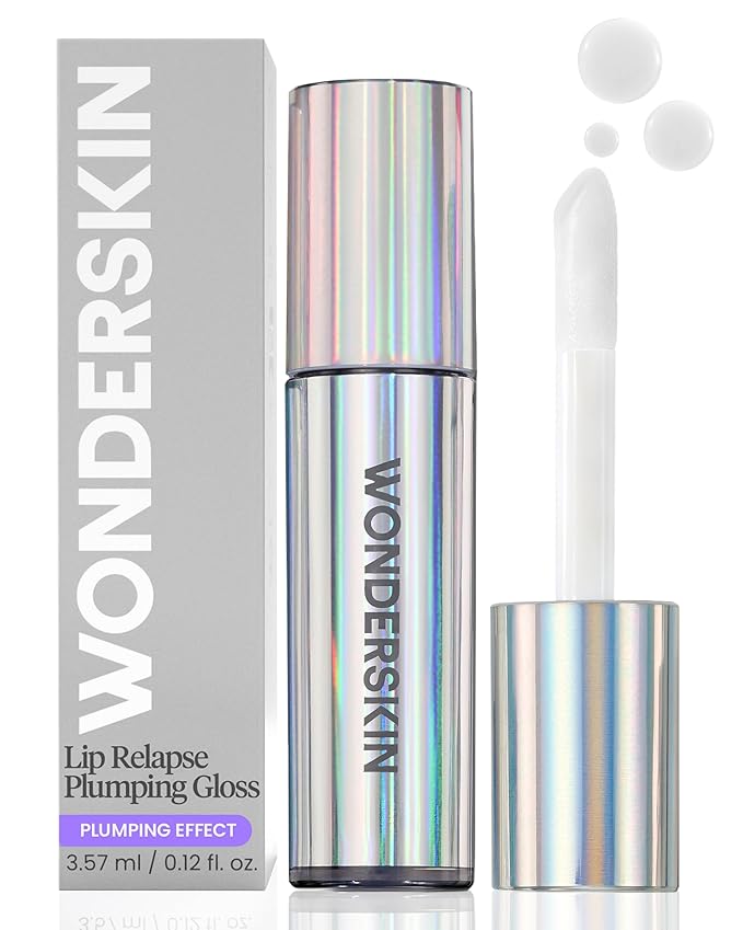 Wonderskin Lip Relapse Plumping Gloss – Lip Plumper Gloss for Fuller-Looking Lips with Hydrating, Non-Sticky, High-Shine Finish