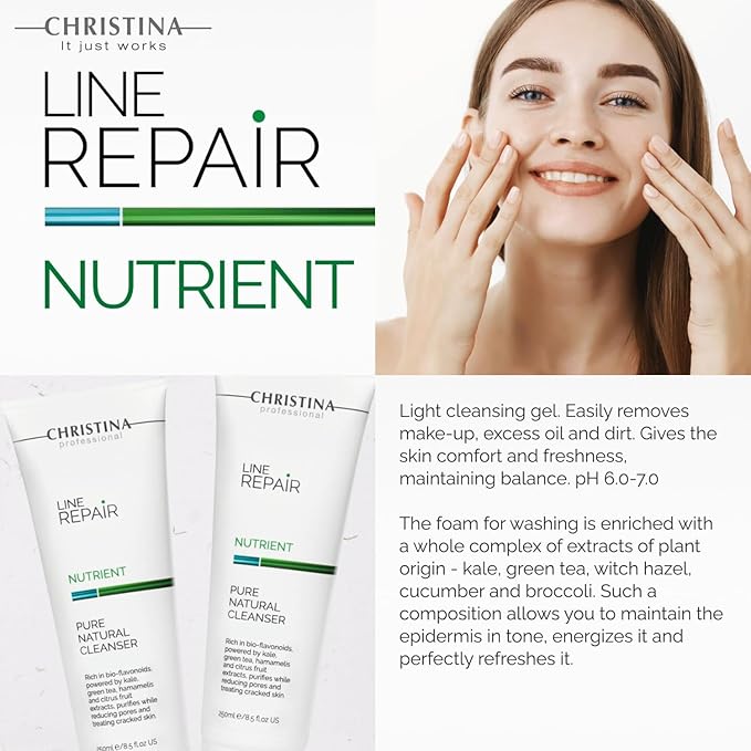 -CHRISTINA- Line Repair - Nutrient Pure Natural Cleanser For All Skin Types 250ml / 8.5 fl.oz