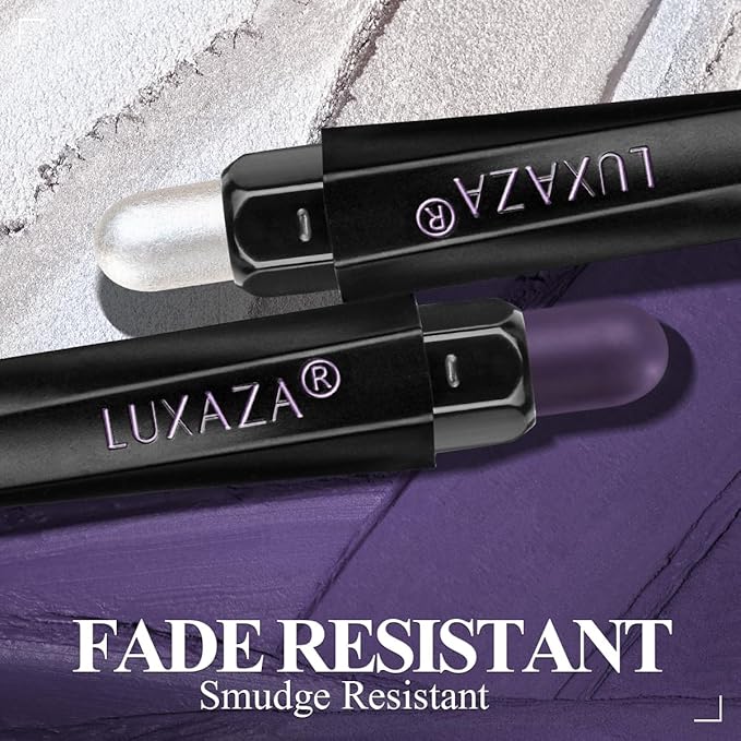 Neutral Eyeshadow Stick 6PCS Set, Pink and Purple Metallic Shimmer Matte Cream Eye Shadow Eyeliner Brightener Pencil Crayon, Halloween Makeup - PURPLE MARTINI