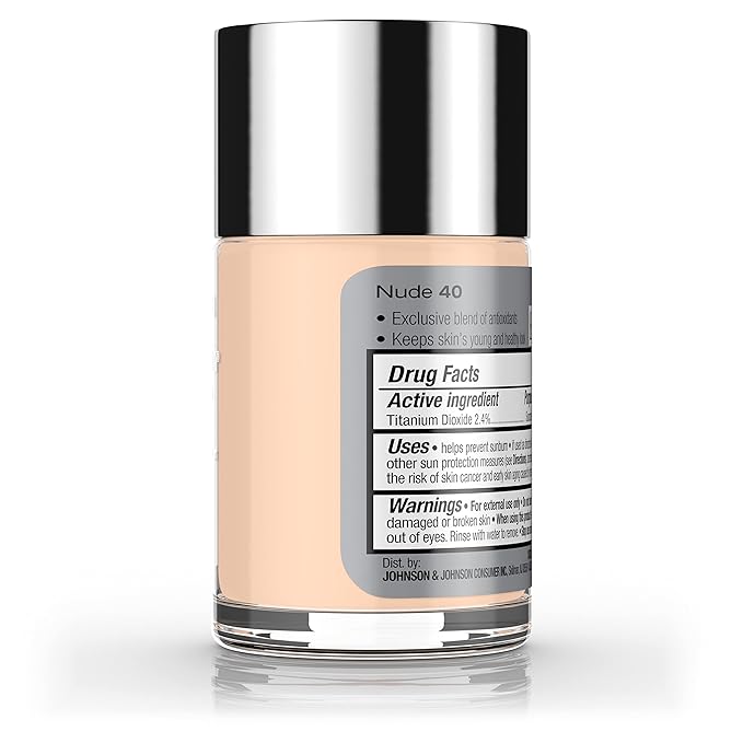 Neutrogena Healthy Skin Liquid Makeup Foundation with Broad Spectrum SPF 20 Sunscreen, Medium Coverage Foundation with Nourishing Pro-Vitamin B5, Nude 40, 1 fl. oz