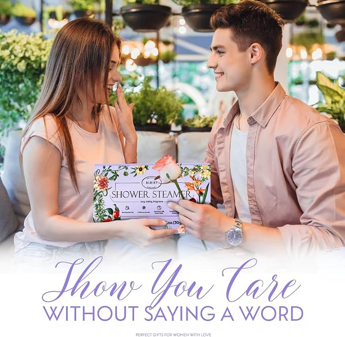 Shower Steamers Aromatherapy BLRIET 8 Pack Gifts for Women, Birthday Christmas White Elephant Gifts Stocking Stuffers for Adults Her Mom Him Home Spa Gym Natural Essential Oil Self Care Relaxation