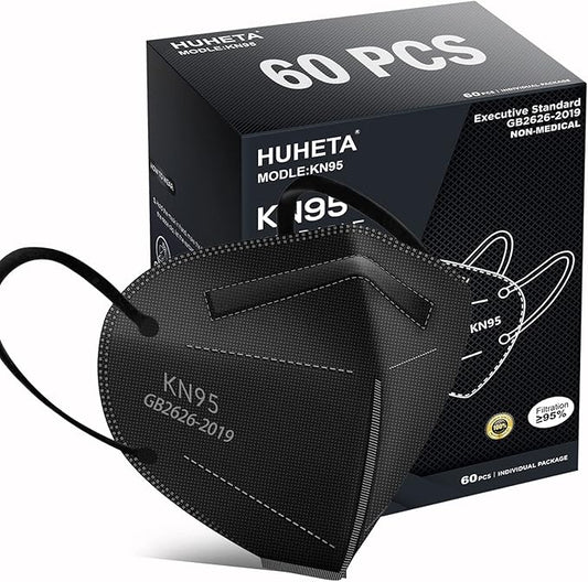 HUHETA KN95 Mask, 5 Ply Protective Dispoasable Masks Filter Efficiency≥95%