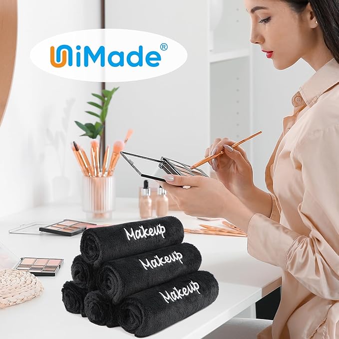 Makeup Remover Cloth, 24 Pack Black Facial Wash Cloths, Soft Coral Fleece Microfiber Towel for Face, Hand, and Bathroom(13" x 13")