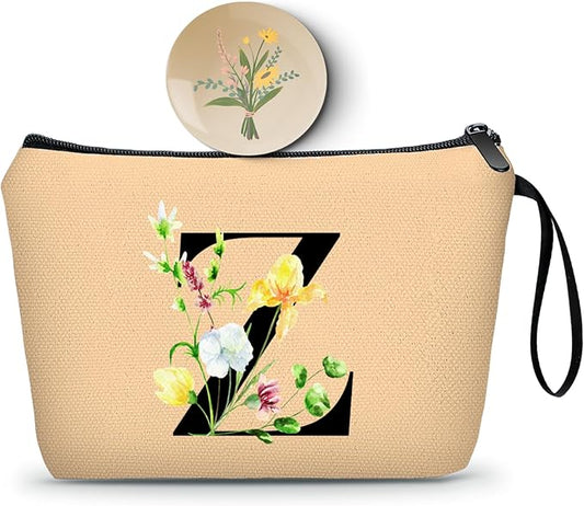 Happy Birthday Friendship Bridesmaid Team Gifts for Employees Women Mom Girl Daughter Teenage Personalized Make up Cosmetic Bag Travel with Mirror Mothers Day Christmas Graduation Z