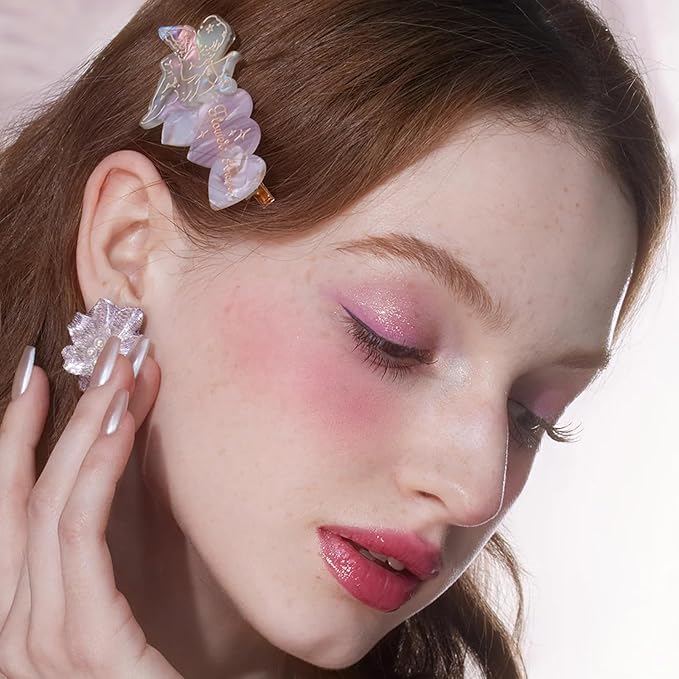 Flower Knows Violet Magic 5 Pack Makeup Gift Set,Lip Gloss*1+Blush*1+Eyeshadow*1+Hair Clip*1+Gift Box*1,Perfect Makeup Gift for Girls & Women