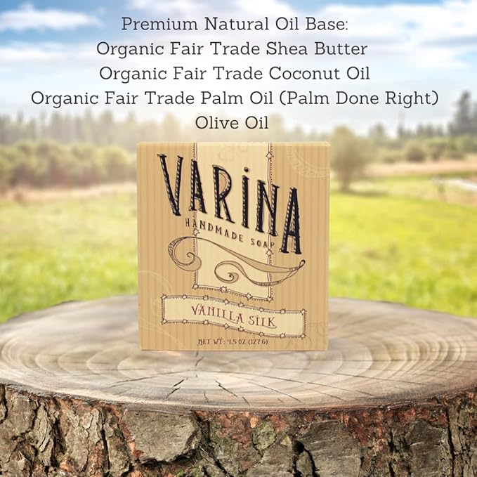 Natural Vanilla Silk Bar Soap - Gentle Cleansing for Sensitive Skin, Sweet and Vanilla - 3 Pack