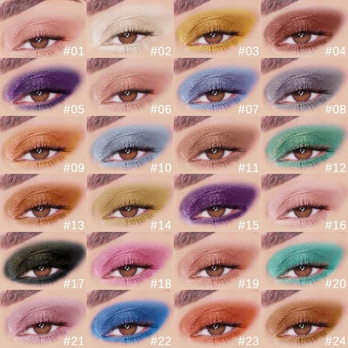 evpct Liquid Shimmery Glitter Eyeshadow Eyeliner, High Pigment Colored Metallic Eyeshadow Stick Eyeliner, Waterproof Long Lasting Sparkle Eye Makeup Set for Women, 17# Clinker