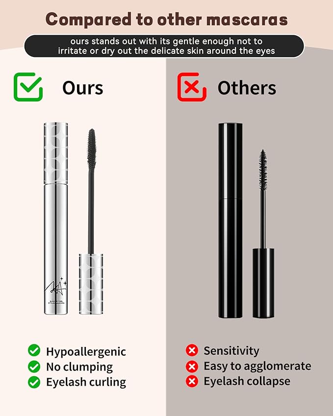 Mascara for Older Women 60 Plus, Brown Mascara Volume and Length for Mature Women with Thinning Lashes, Prime Máscara Waterproof Long Lasting Volumizing, Hypoallergenic Máscara for Sensitive Eyes-02