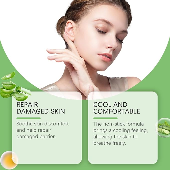 Aloe Vera Gel – Soothing and Hydrating Gel for Face and Body – Organic Aloe Vera Gel for Dry, Sensitive, and Acne-Prone Skin