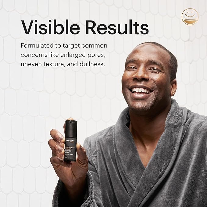 MANSCAPED® Skin Ultra™ Retinoid Serum - Dual Retinoid Age-Defying Formula with Squalane, Ceramides & Hyaluronic Acid to help Reduce Appearance of Fine Lines, Wrinkles & Dark Spots, 1 fl oz.