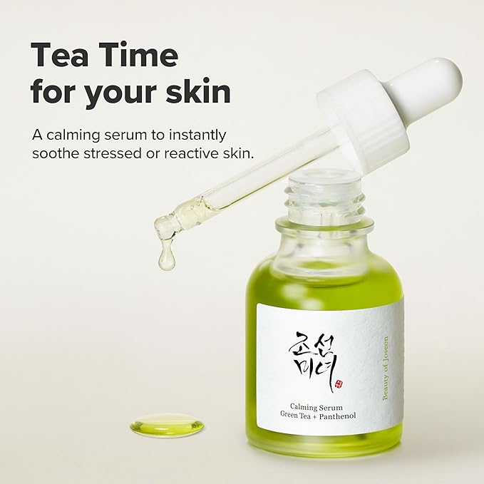 Beauty of Joseon Calming Serum Green Tea Panthenol Soothing, Moisturizing Sensitive, Acne-Prone, UV Irritated Skin, Daily Korean Skin Care for Men and Women, 30ml 1 fl.oz