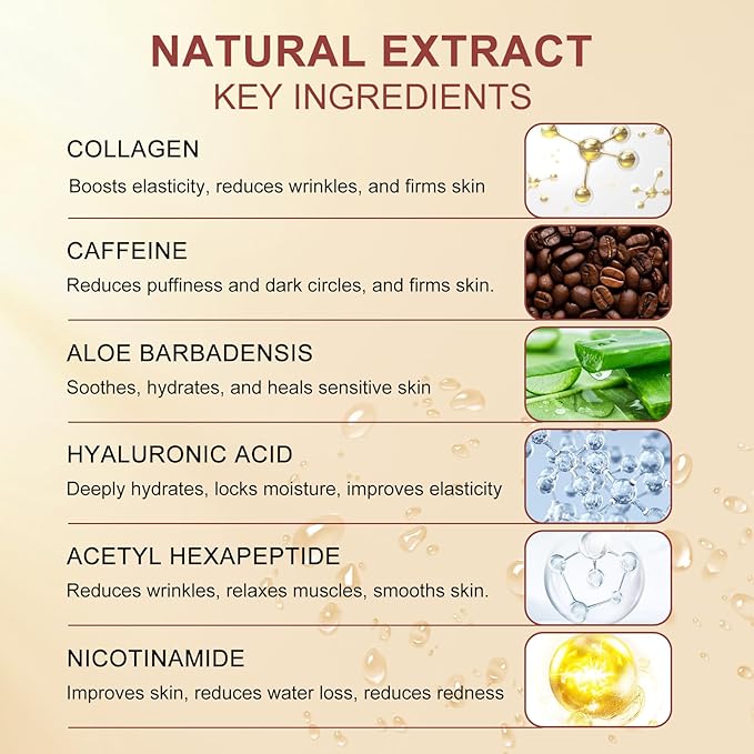 Eye Mask - 30 Pairs Caffeine Under Eye Patches Skin Care Products, Eye Masks Skincare for Dark Circles and Puffiness, Reduce Wrinkles, Eye Bags and Fine Lines, for Women and Man