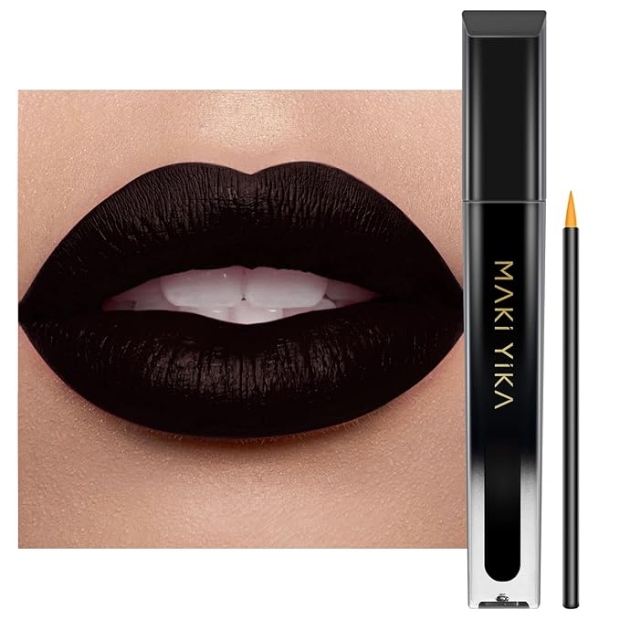 MAKI YIKA Black Lipstick for Women Color Stay Long Lasting Lipsticks, No Smudge Matte Liquid Lipstick Transferproof Cruelty-Free Lip Color |Witch Girl