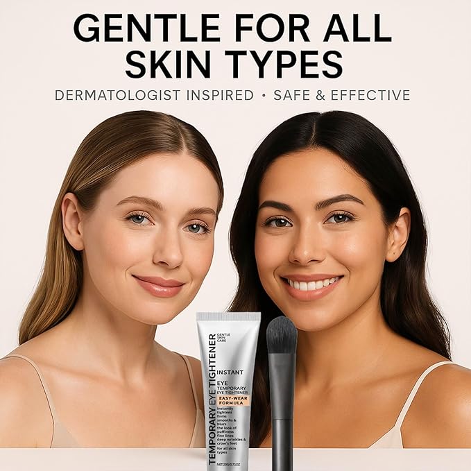 Perfection Eye Tightener Cream 2PCS with 2 Brushes – Instant Firming Lotion for Puffiness, Fine Lines & Wrinkles, Lightweight Easy-Wear Formula, Gentle Skin Care for All Skin Types