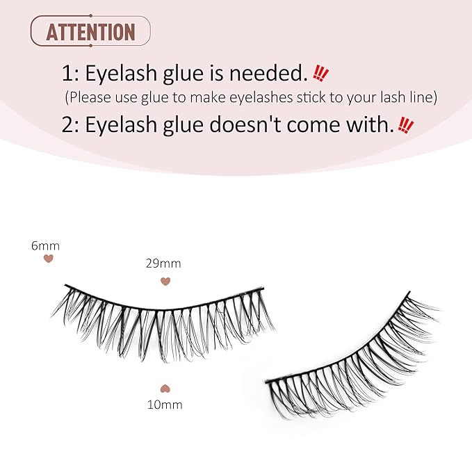 Onlyall Wispy Lashes Natural Flared False Eyelashes Fake Lashes DK42