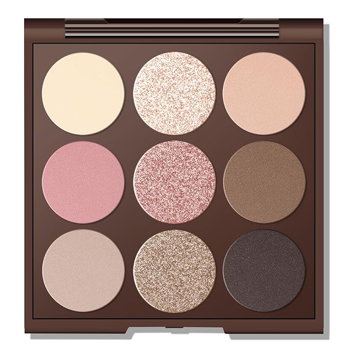 Neutral Eyeshadow palette, Nude eye shadow palette, Matte, Metallic Shimmer Finish, High-Pigment eyeshadow makeup palette with Mirror, Long-lasting Wear, Vegan, Cruelty-free - 0.5oz