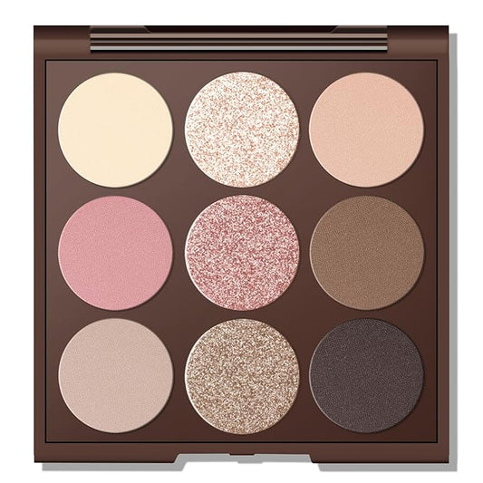 Neutral Eyeshadow palette, Nude eye shadow palette, Matte, Metallic Shimmer Finish, High-Pigment eyeshadow makeup palette with Mirror, Long-lasting Wear, Vegan, Cruelty-free - 0.5oz