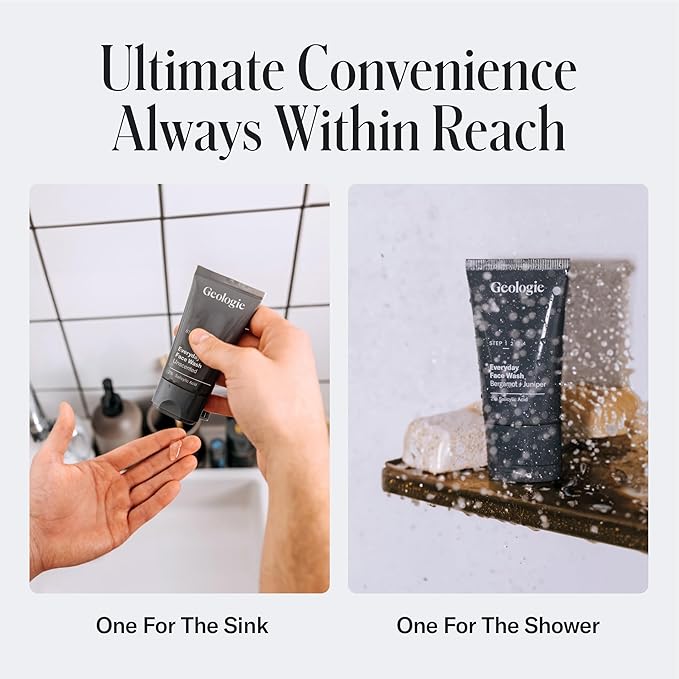 Geologie 2% Salicylic Acid Unscented Face Wash | Fragrance-Free Facial Cleanser for Men & Women | Acne & Oil Control | Non-irritating, Deep Cleansing & BHA Exfoliating Face Wash | 2-Pack