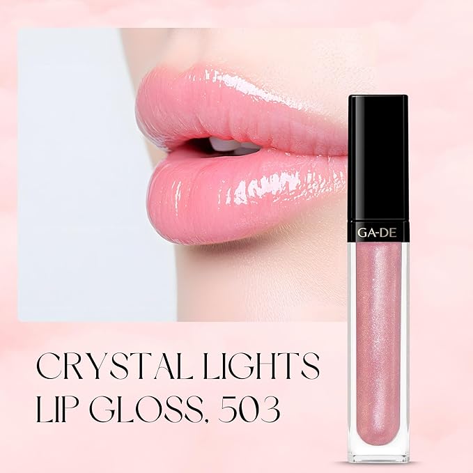 GA-DE Crystal Lights Lip Gloss, 503 - Enriched with Light-Reflecting Crystal Pearls - Smooth, Silky, Rich Color - Moisturizes and Adds Shine - 0.2 oz