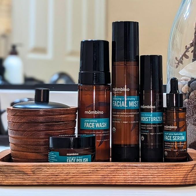 Mambino Organics Youth Glow Hydrating Serum, Vitamin C Face Serum with Marula, Rosehip Oil, Revitalizing Skin, Fades Dark Spots, Smooths Texture, Organic, Vegan, Skin Care, 1 fl oz, 3-Pack