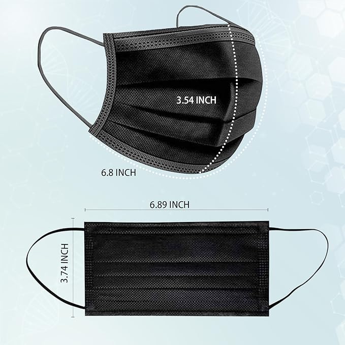 50PCS Disposable Masks Individually Packed 3-Layer Protection Suitable for Adults Elderly and Children.