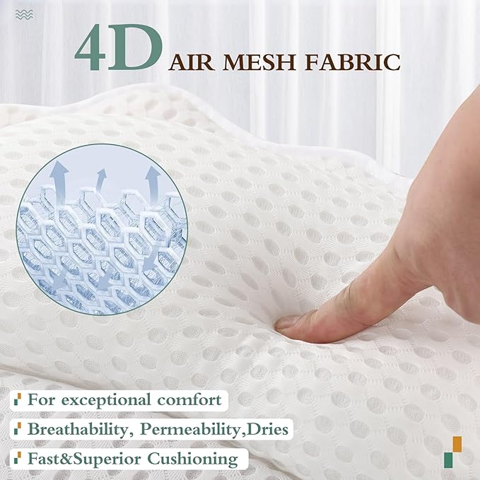 Bath Pillow RUVINCE Ergonomic Luxury Bathtub Pillow with Head,Neck, Shoulder and Back Support, 4D Bath Pillows for tub with 6 Powerful Suction Cups, Fits All Bathtub