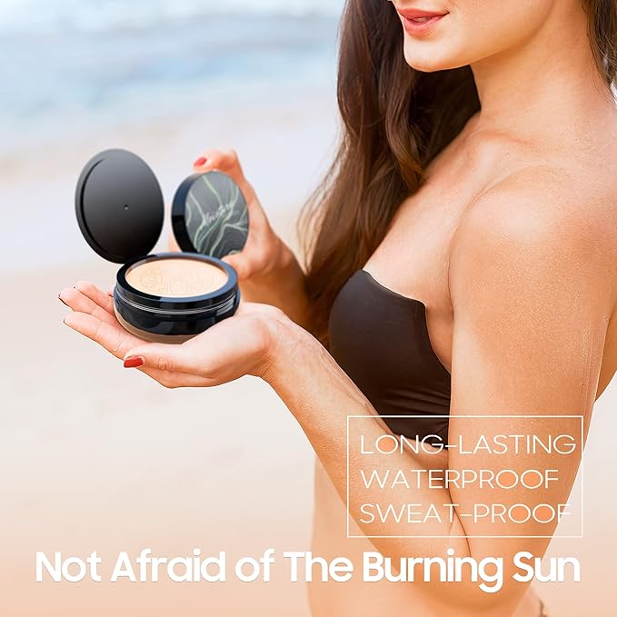 Mushroom Head Air Cushion CC Cream - Moisturizing & Oil Control BB Cream Foundation Create Long-Lasting, Waterproof Makeup Base Primer, Concealer Full Coverage for All Skin Types (Ivory)