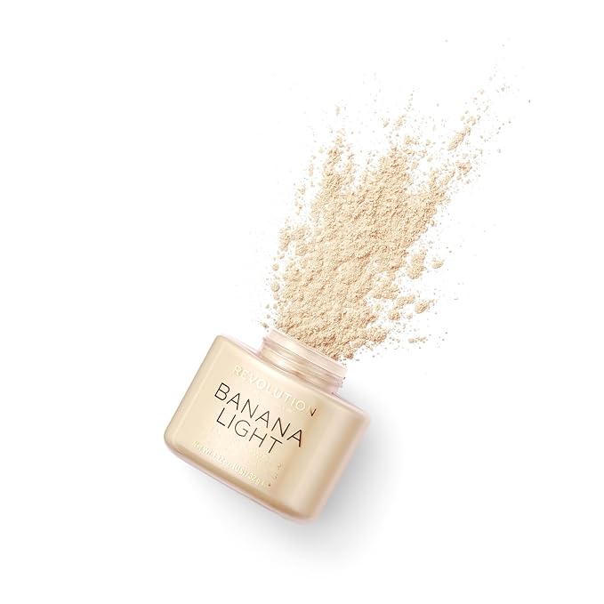Revolution, Loose Baking Powder, Makeup Setting Powder, Long Lasting Coverage, Mattifies & Reduces Shine, Banana Light, 1.12 oz