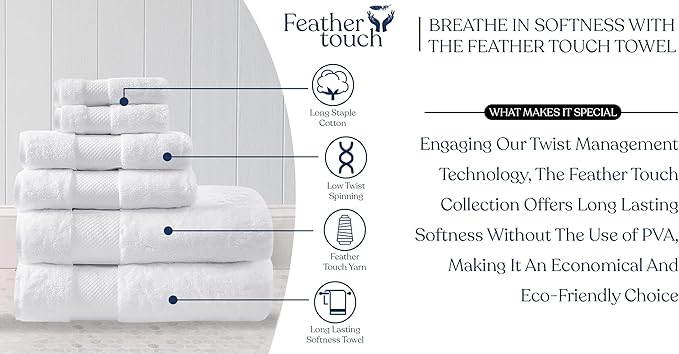 Delara Organic Cotton Luxuriously Plush Bath Towel 10 Piece Set|GOTS & Oeko-TEX Certified|Premium Hotel Quality Towels|Feather Touch Technology|650 GSM Long Staple|Soft, Quick Dry & Ultra-Absorbent