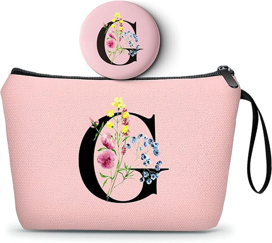 SEAMOON Maid of Honor Friendship Birthday Gifts for Women Her Aunt Sister Bridesmaid Coworkers Bride Personalized Makeup Cosmetic bag with Mirror Mothers Day Christmas Graduation G