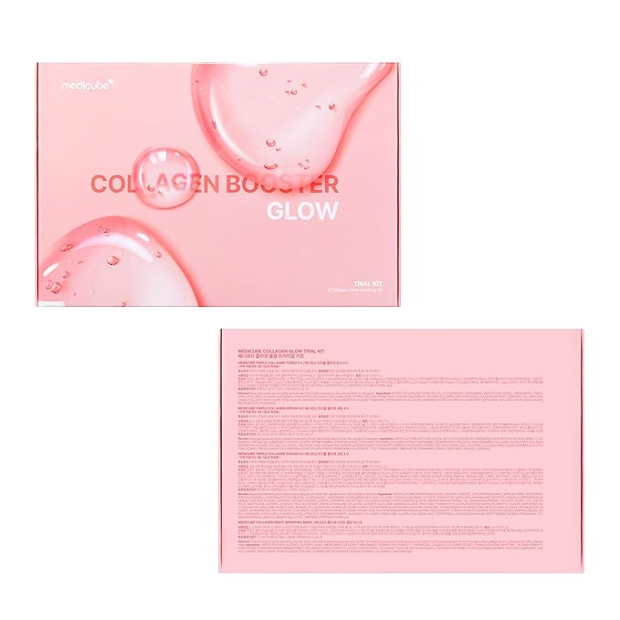 medicube Glass Skin Collagen Trial Kit | Korean Skincare Set and Kit | Gifts for women | 4-Step Skincare Set for glowy skin | Travel Size